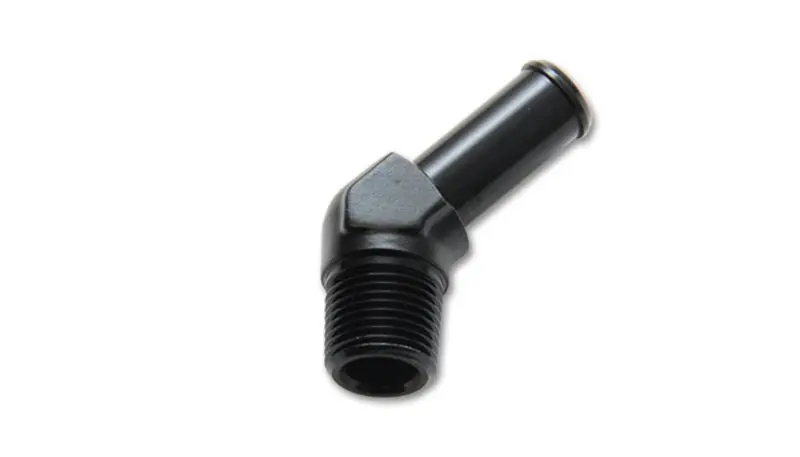 Vibrant 1/2 Npt To 5/8In Barb Straight Fitting 45 Deg Adapter - Aluminum 1
