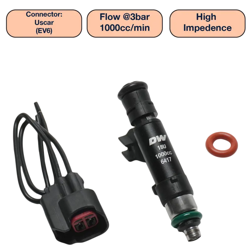 Deatschwerks Universal 1000Cc Single Fuel Injector / 60Mm Length / 14Mm O-Ring Seals 1