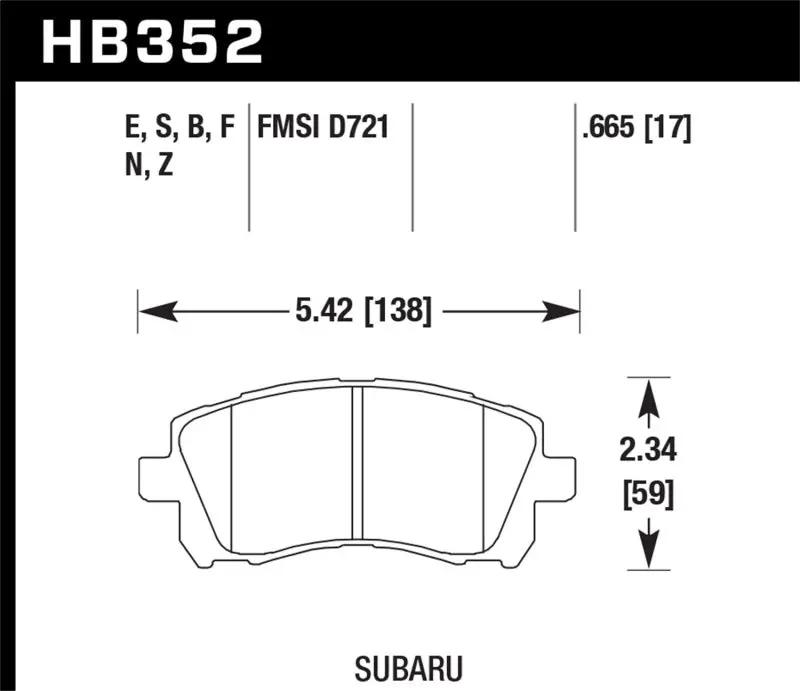 Hawk Hps Brake Pads - Front - 2002 Wrx 2