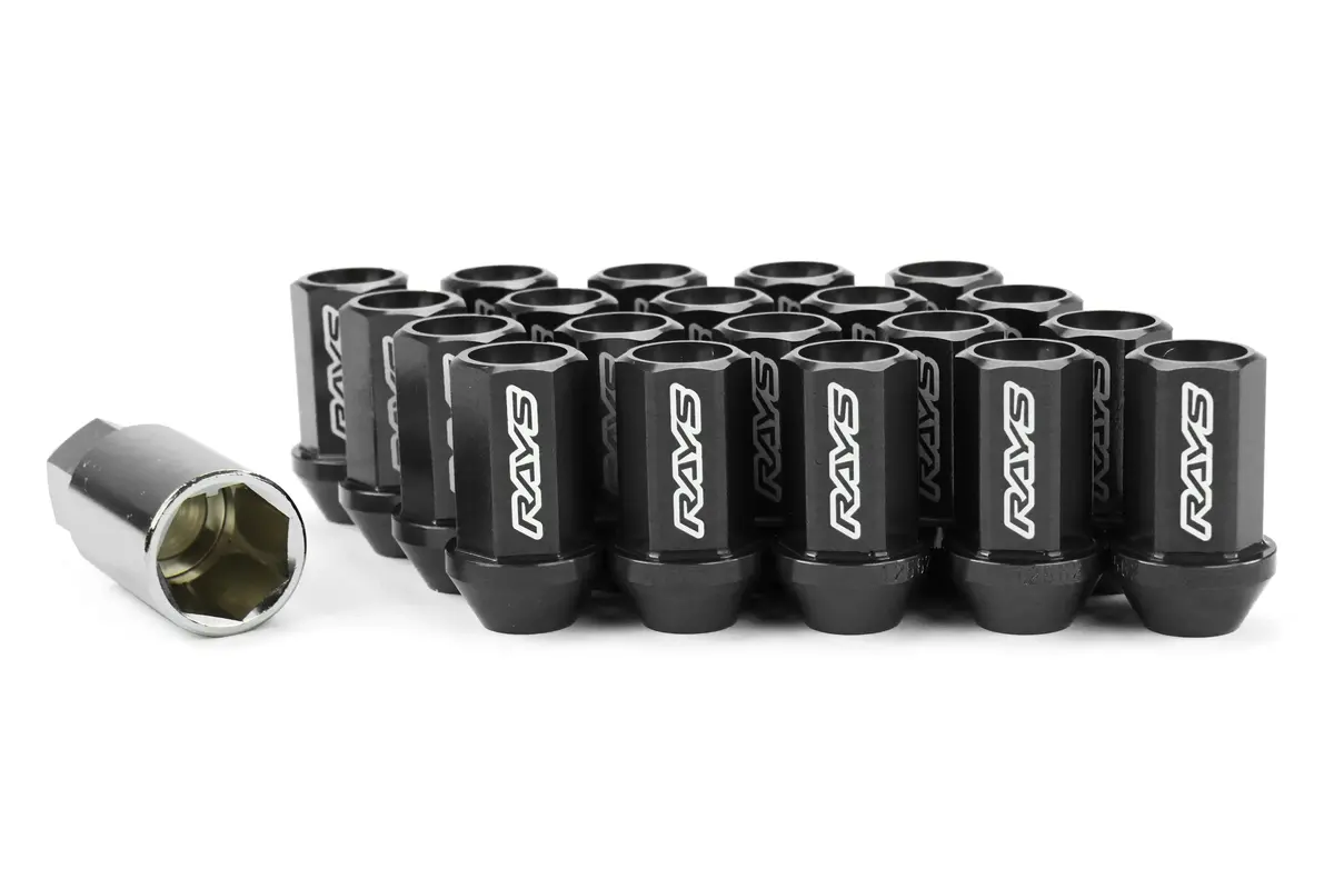 Rays Dura-Nut L42 Straight Type 12X1.25 Lug Nut Set 16 Lug 4 Lock Set - Black 1