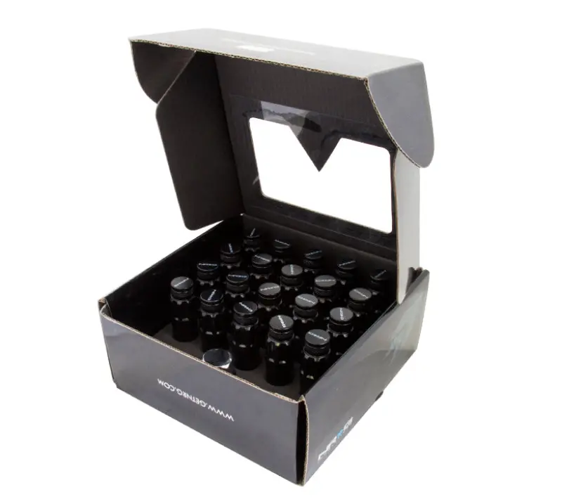 Nrg 700 Series M12 X 1.25 Steel Lug Nut W/Dust Cap Cover Set 21 Pc W/Locks & Lock Socket - Black 1