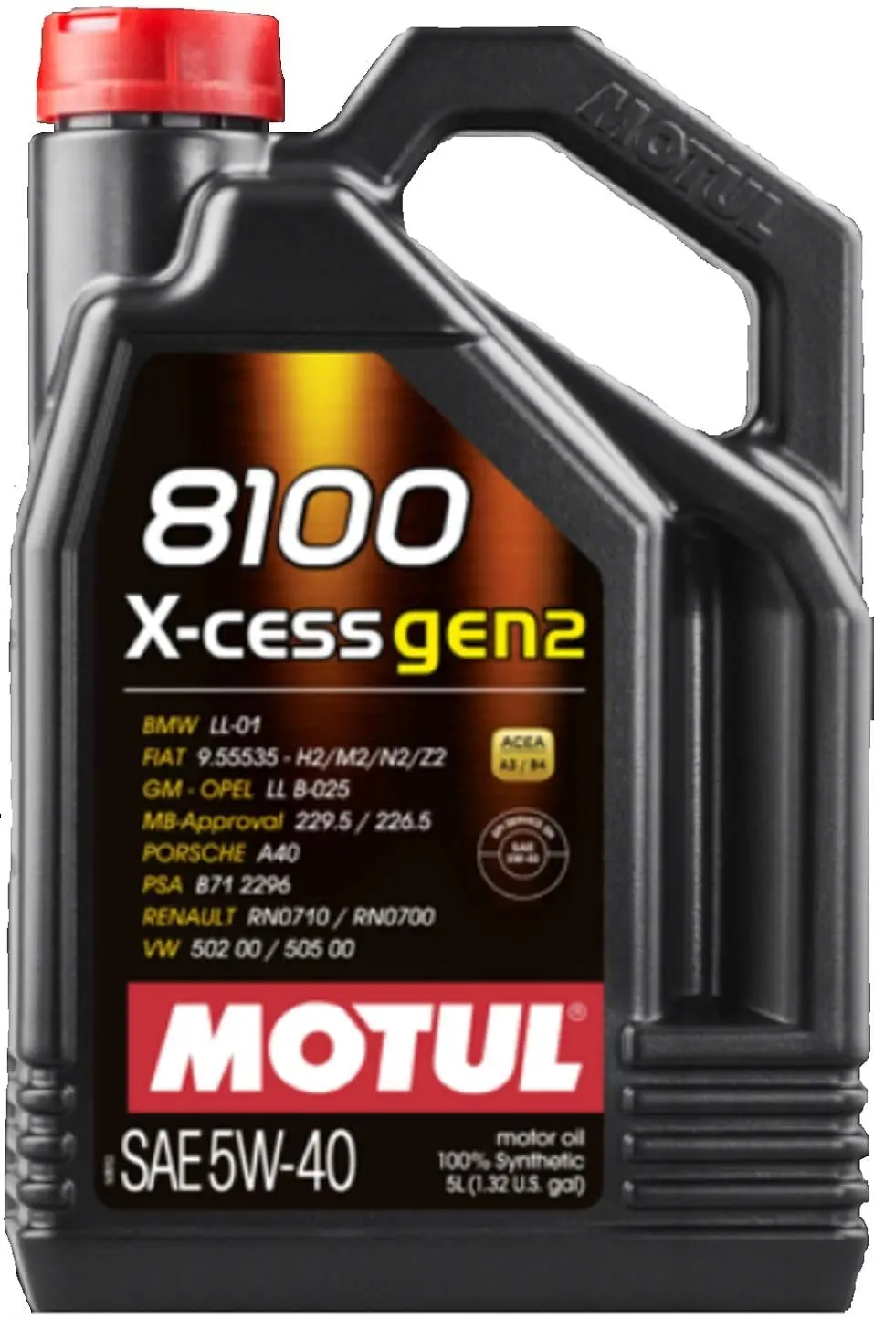 Motul 5L Synthetic Engine Oil 8100 5W40 X-Cess Gen2 1