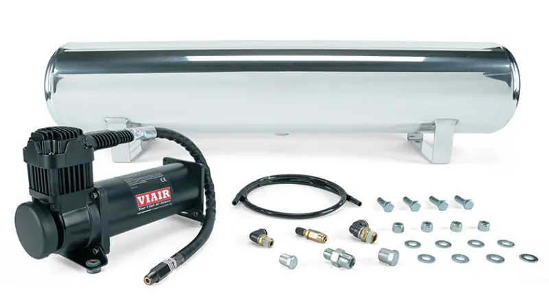 Air Lift 4 Gal. Polished Tank W/ Viair 444B Blk Compressor (Incl. Fittings & Mounting Hardware) 1