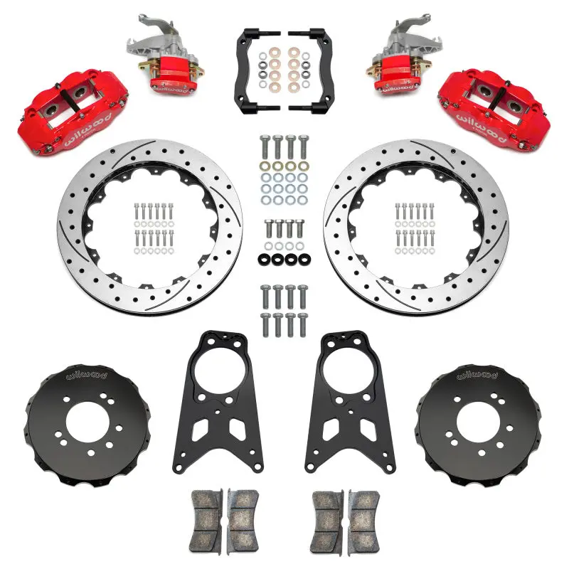 Wilwood 89-98 Nissan 240Sx Fnsl4r/Mc4 Rear Parking Bbk W/ 13.50In D/S Rotors - Red 1