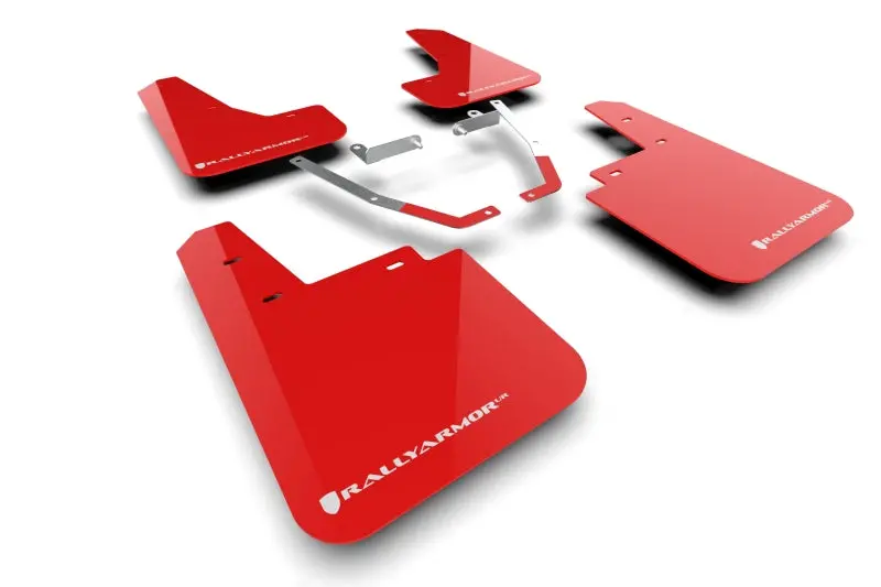 Rally Armor Red Ur Mud Flap W/White Logo - - 2024 Subaru Crosstrek (Wilderness Only) 1