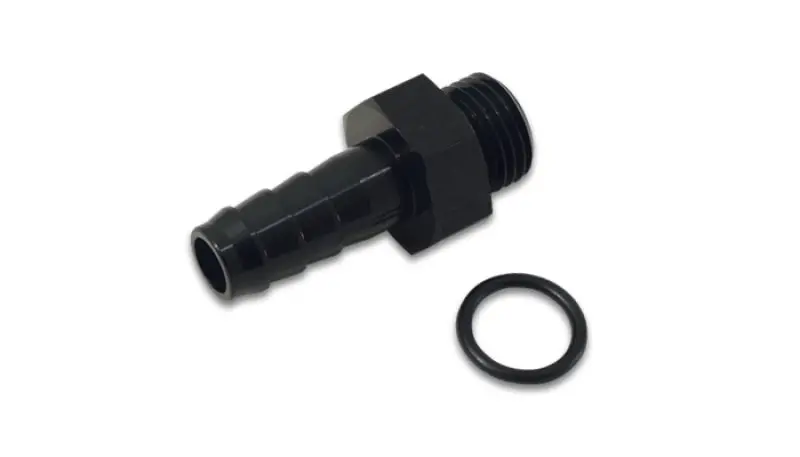 Vibrant Aluminum Male -8An Orb To 3/8In Barb W/O-Ring - Anodized Black 1