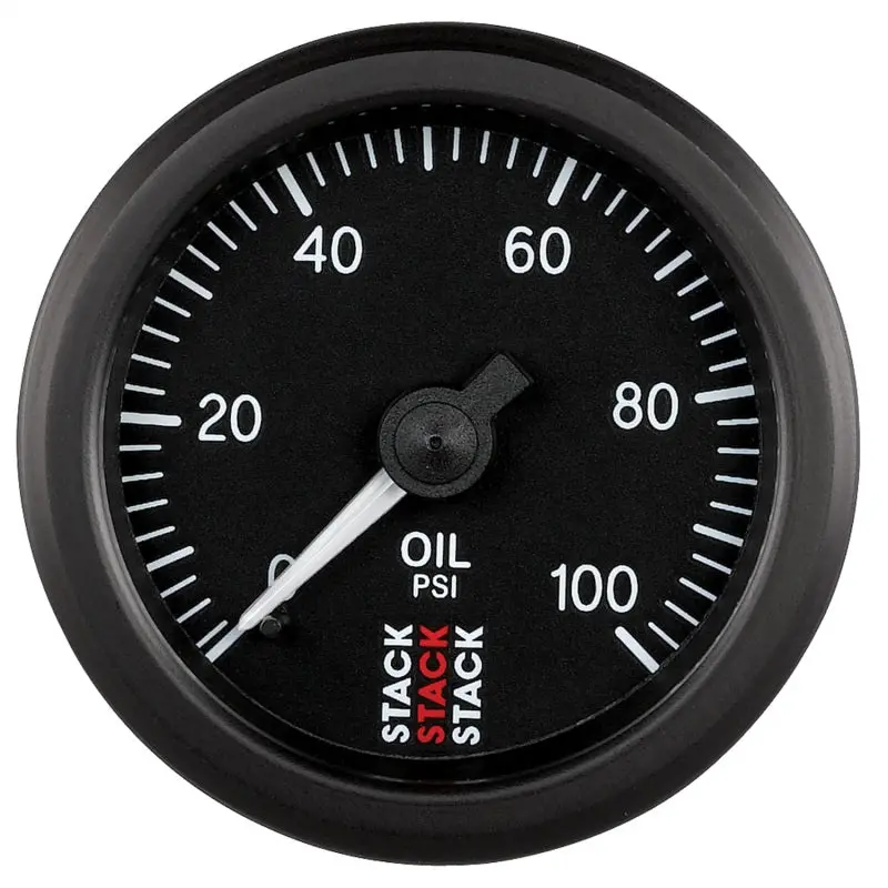 Autometer Stack 52Mm 0-100 Psi 1/8In Nptf (M) Mechanical Oil Pressure Gauge - Black 1