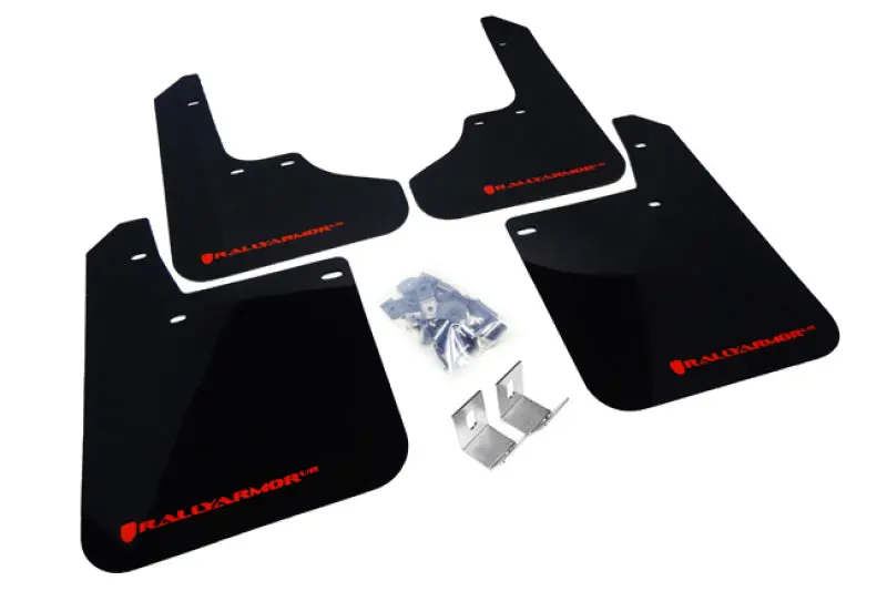 Rally Armor 1993-2001 Subaru Impreza Ur Black Mud Flap W/ Red Logo 1