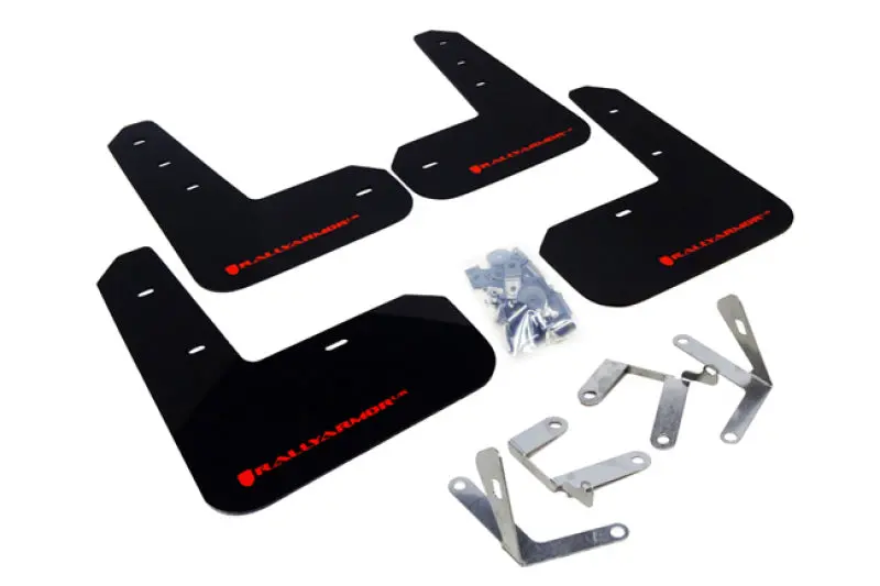 Rally Armor Ur Mudflaps Black Urethane Red Logo - 2013-2021 Brz 1