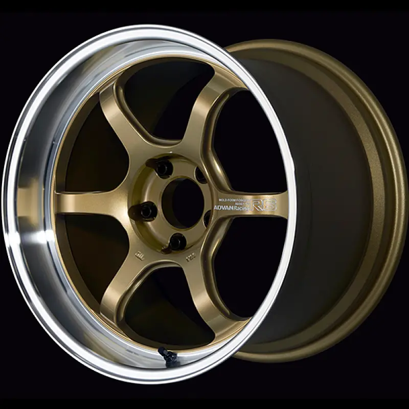 Advan R6 18X10.5 +24 5X114.3 Machining & Racing Brass Gold Wheel 1