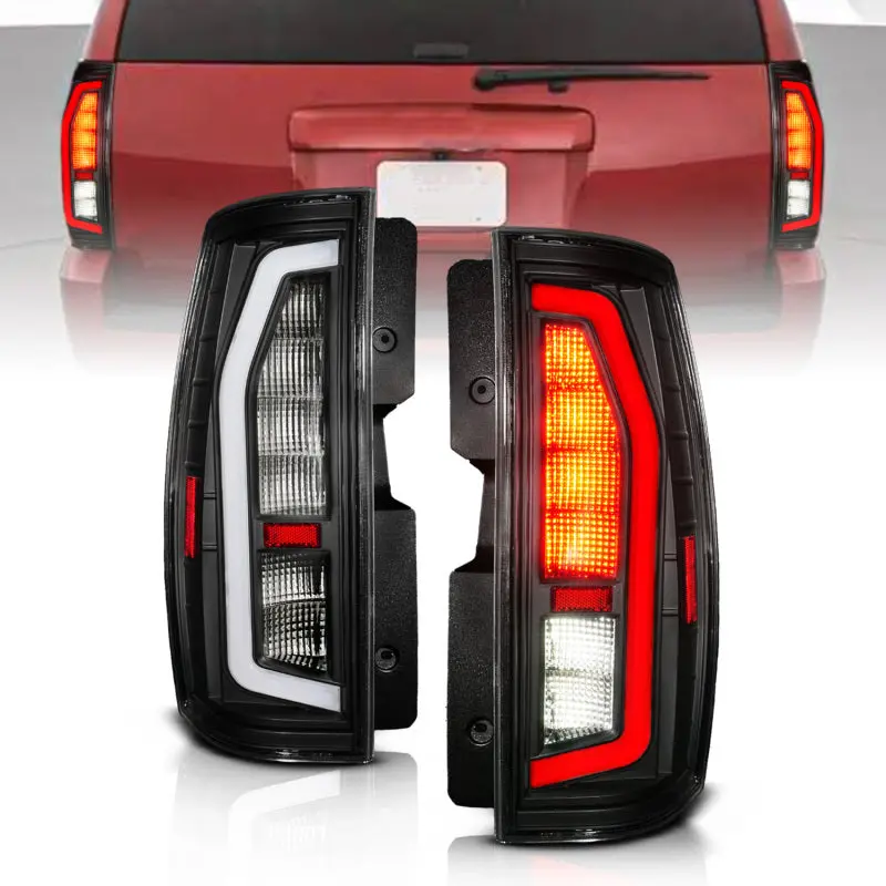 Anzo 07-14 Chevrolet Suburban / 07-14 Gmc Yukon Black Full Led Tail Light Plank Style W/ Clear Lens 1