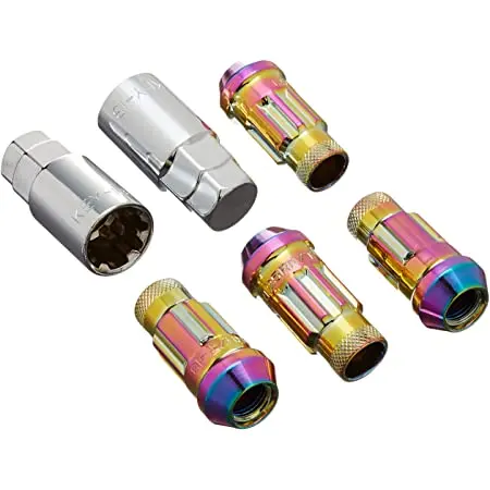 Wheel Mate Muteki Sr48 Open End Locking Lug Nut Set Of 4 - Neon 12X1.25 48Mm 1