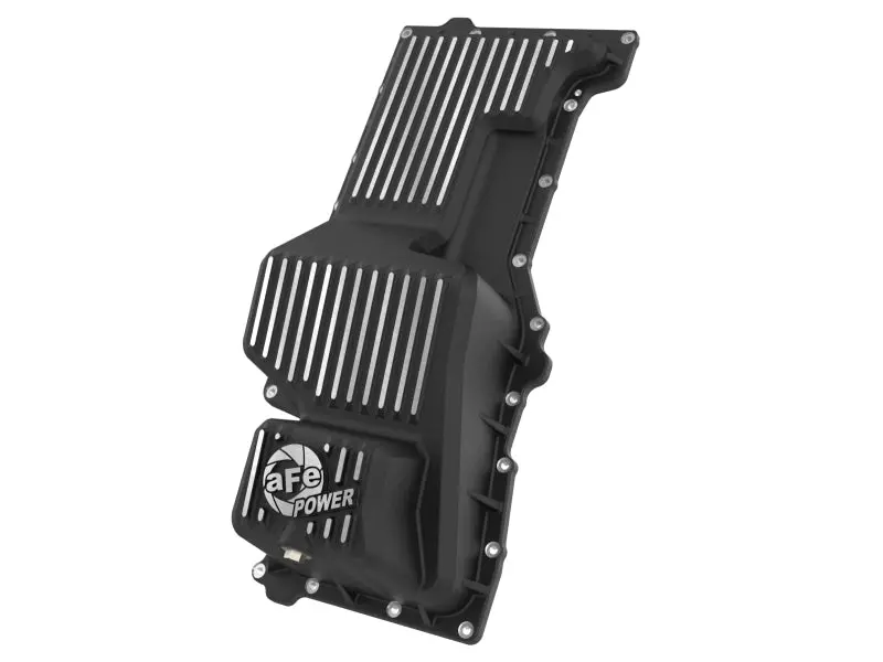 Afe 20-25 Gm Trucks L6 3.0L Engine Oil Pan - Black W/ Machined Fins 1