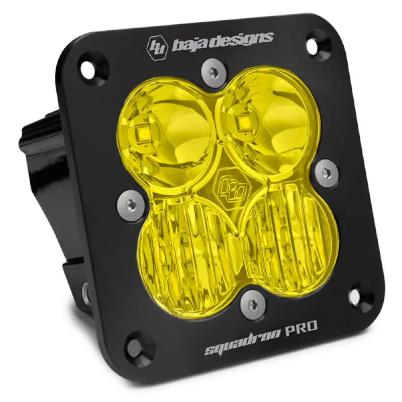 Baja Designs Squadron Pro Flush Mount Black Driving/Combo Pattern Led Light Pod - Amber 1