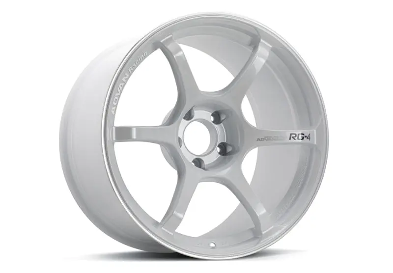 Advan Rg-4 18X9.5 +45 5X114.3 Racing White Metallic & Ring Wheel 1