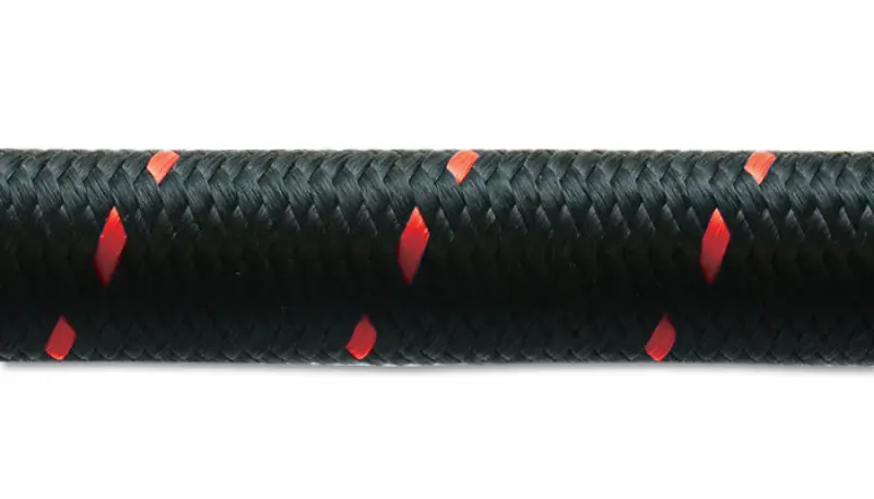 Vibrant -6 An Two-Tone Black/Red Nylon Braided Flex Hose (5 Foot Roll) 1