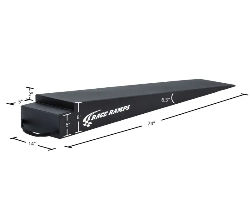 Race Ramps 8In. Extra Long Trailer Ramp - 6.3 Degree Approach Angle 1