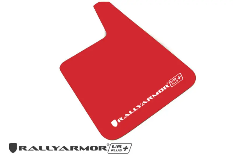 Rally Armor Larger Universal Fitment (No Hardware) Ur Plus Red Mud Flap W/ White Logo 1