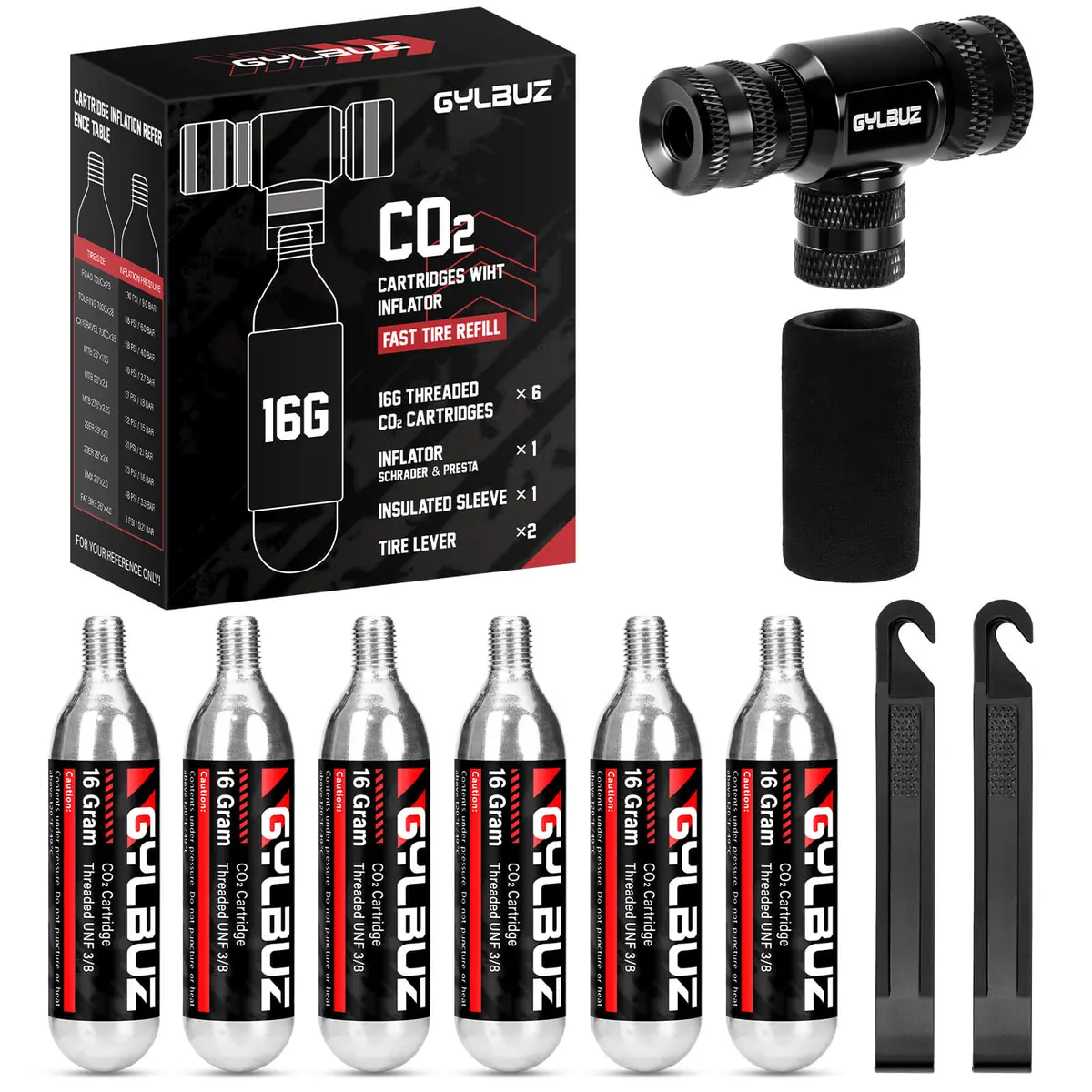 Co2 Inflator Set (With 6×16G Cartridges) 1