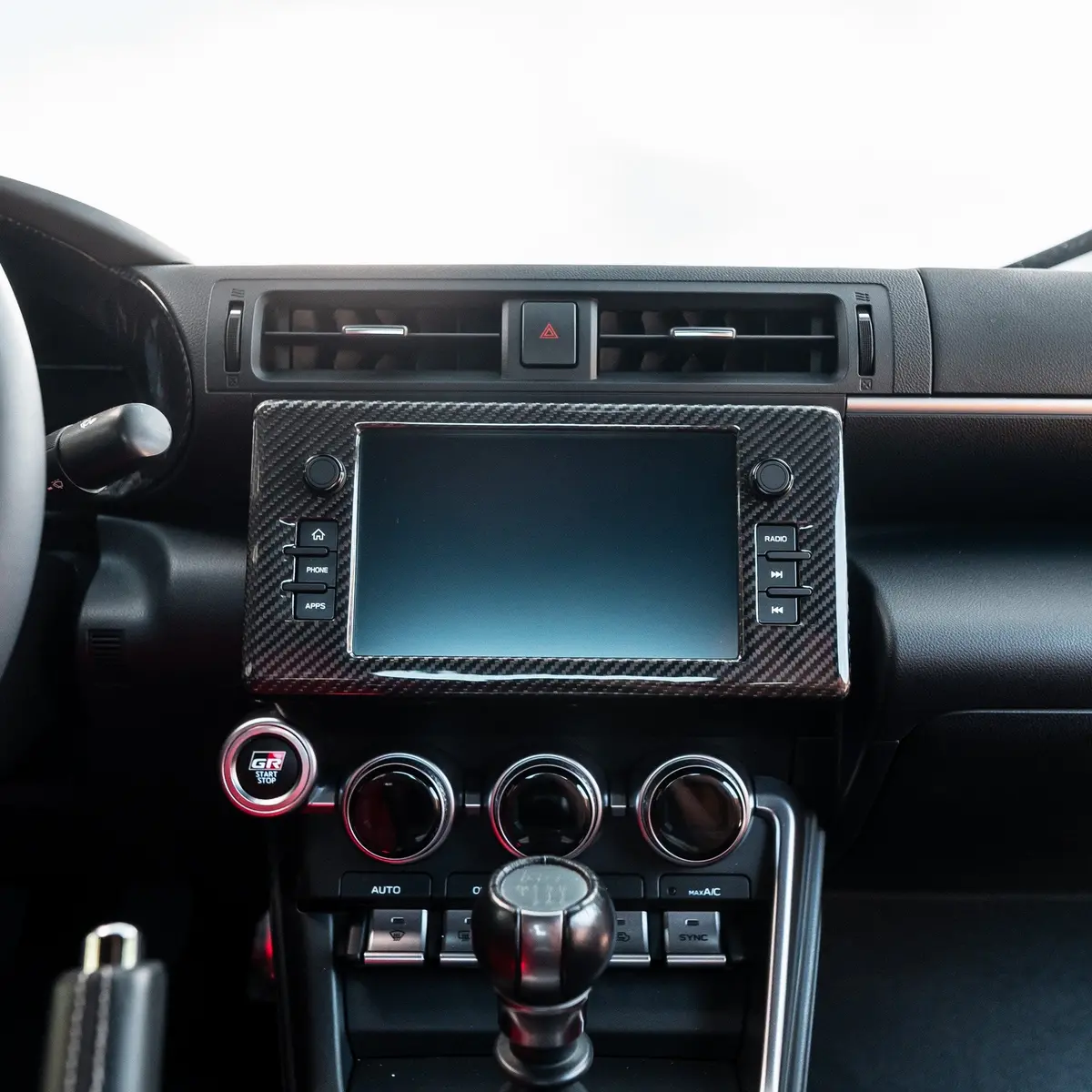 Driven.Media Carbon Fiber Radio Bezel Cover - 2022+ Toyota Gr86 / Subaru Brz 3