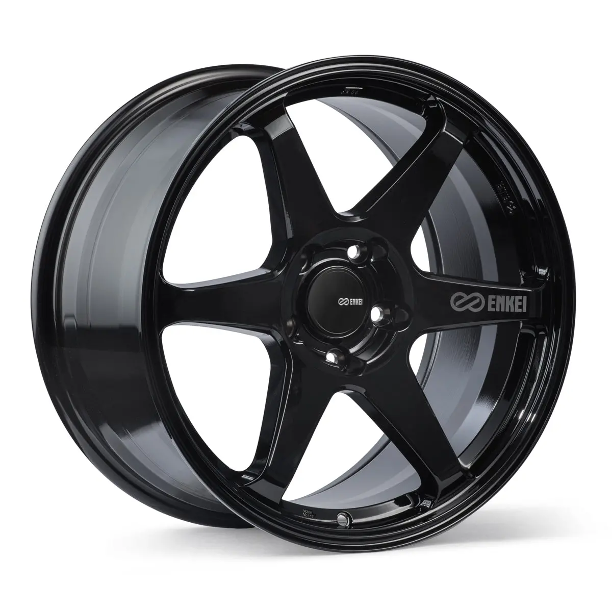 Enkei T6r 18X8.5 38Mm Offset 5X114.3 Bolt Pattern 72.6 Bore Gloss Black Wheel 1