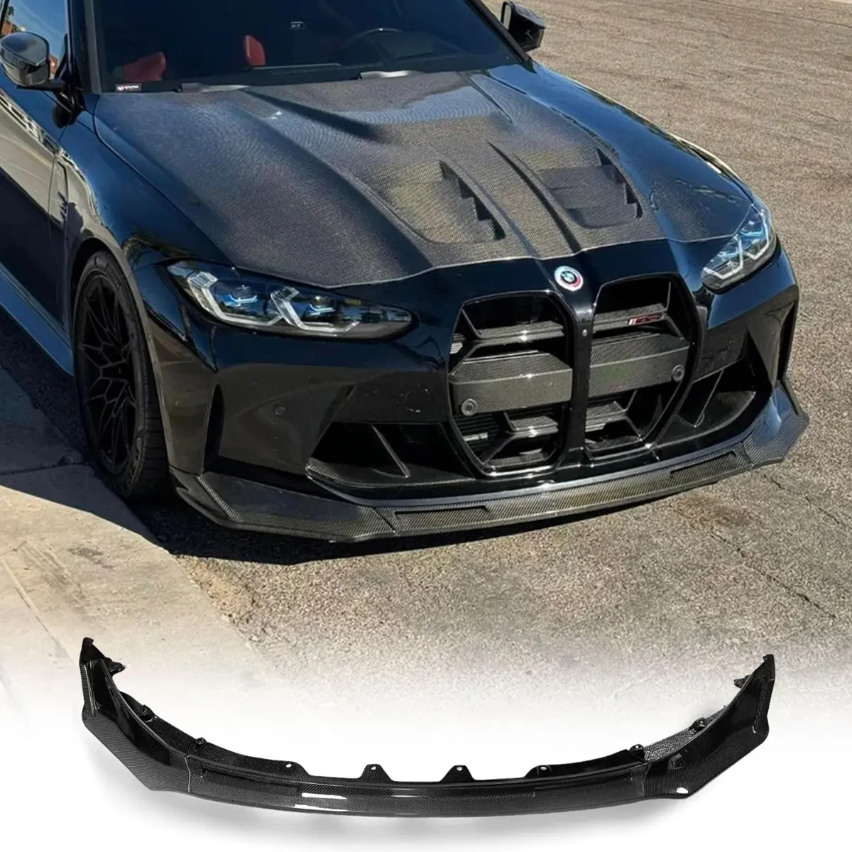 V Style Front Lip For Bmw G80 M3, G82 M4, G83 M4 - Carbon Fiber 1