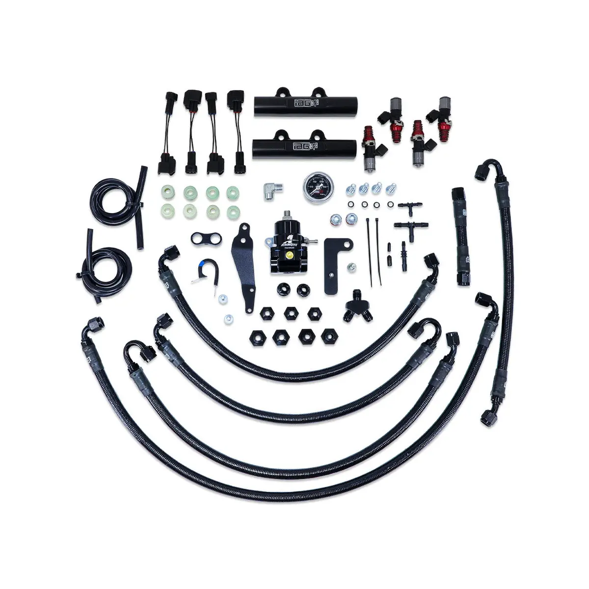 Iag Ptfe Fuel System Kit W/ Id Injectors, Aeromotive Fpr, Iag Fuel Rails - 08-14 Wrx, 08-21 Sti 1