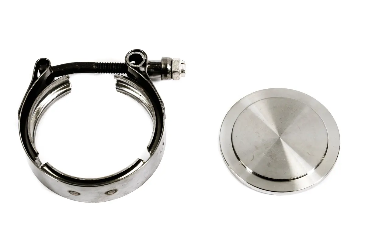 Plm Block Off Flange & V-Band Clamp For Tial 38Mm Mvr Wastegate Ewg 1