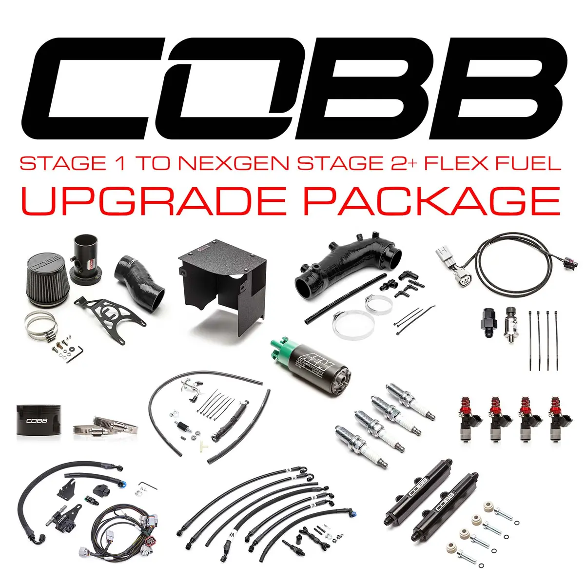 Cobb Stg 1 To Nexgen Stg 2+ Flex Fuel Power Package - Black - 08-14 Subaru Sti 1