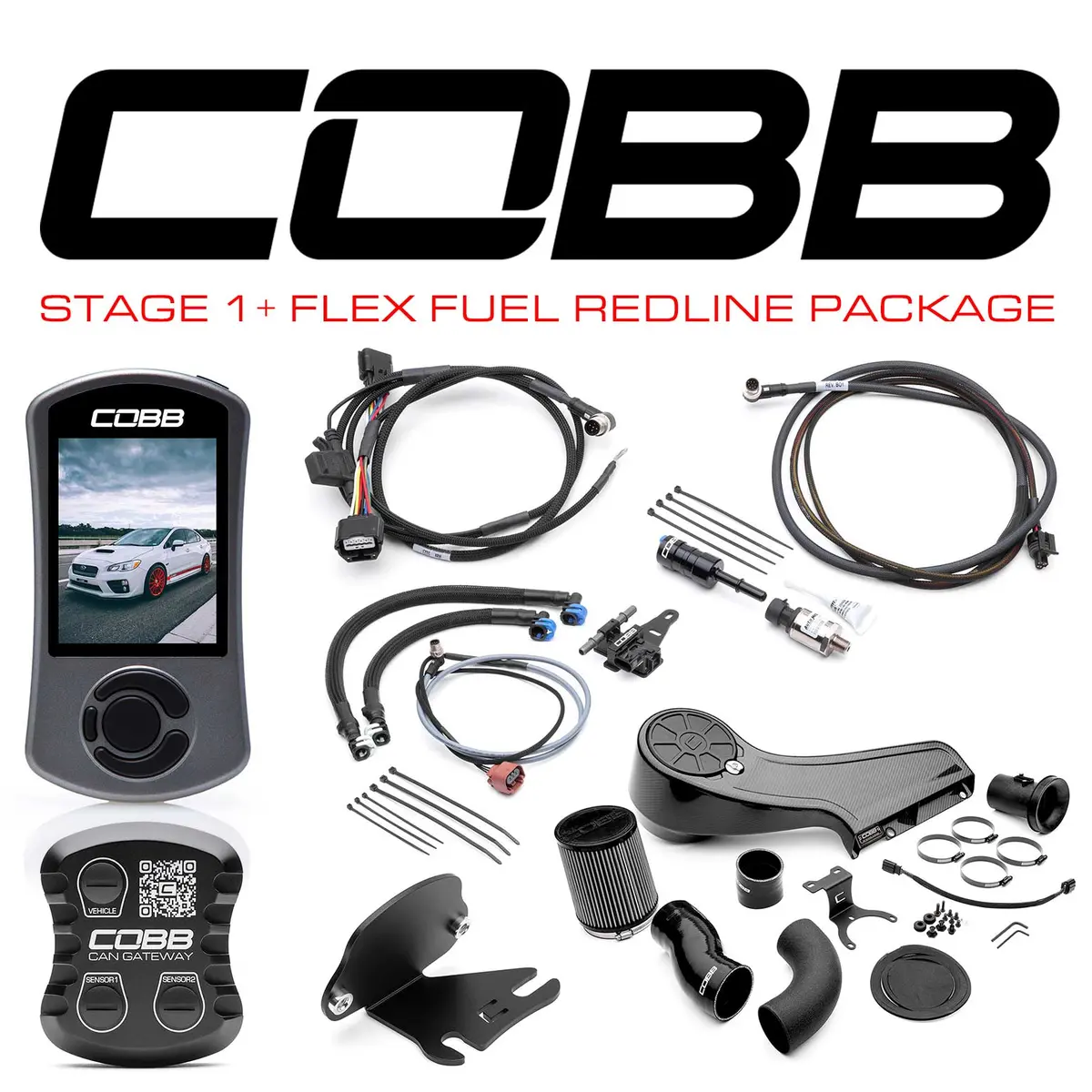 Cobb Stage 1 + Can Flex Fuel Redline Carbon Fiber Power Package - Wrx 6Mt 2015-2017 1