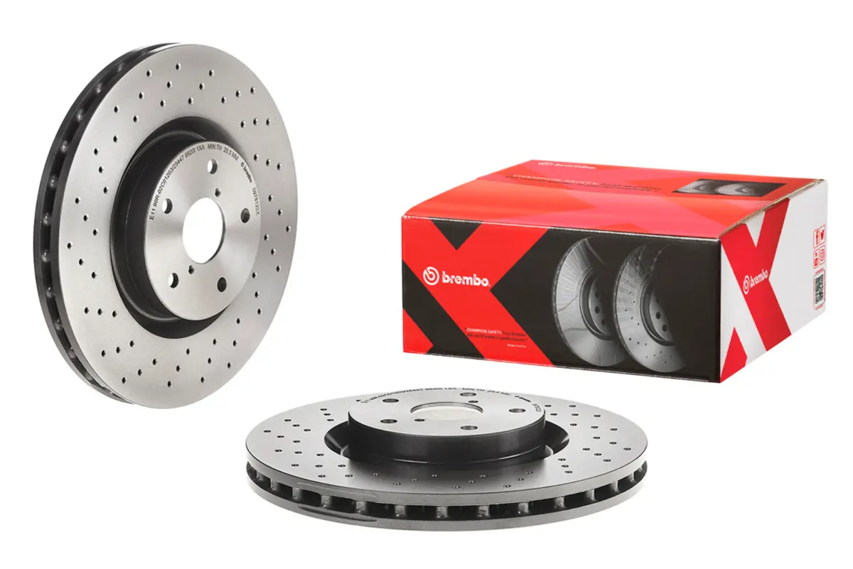 Brembo Premium Xtra Cross Drilled Uv Coated Single Rotor - Front - 05-17 Sti 1