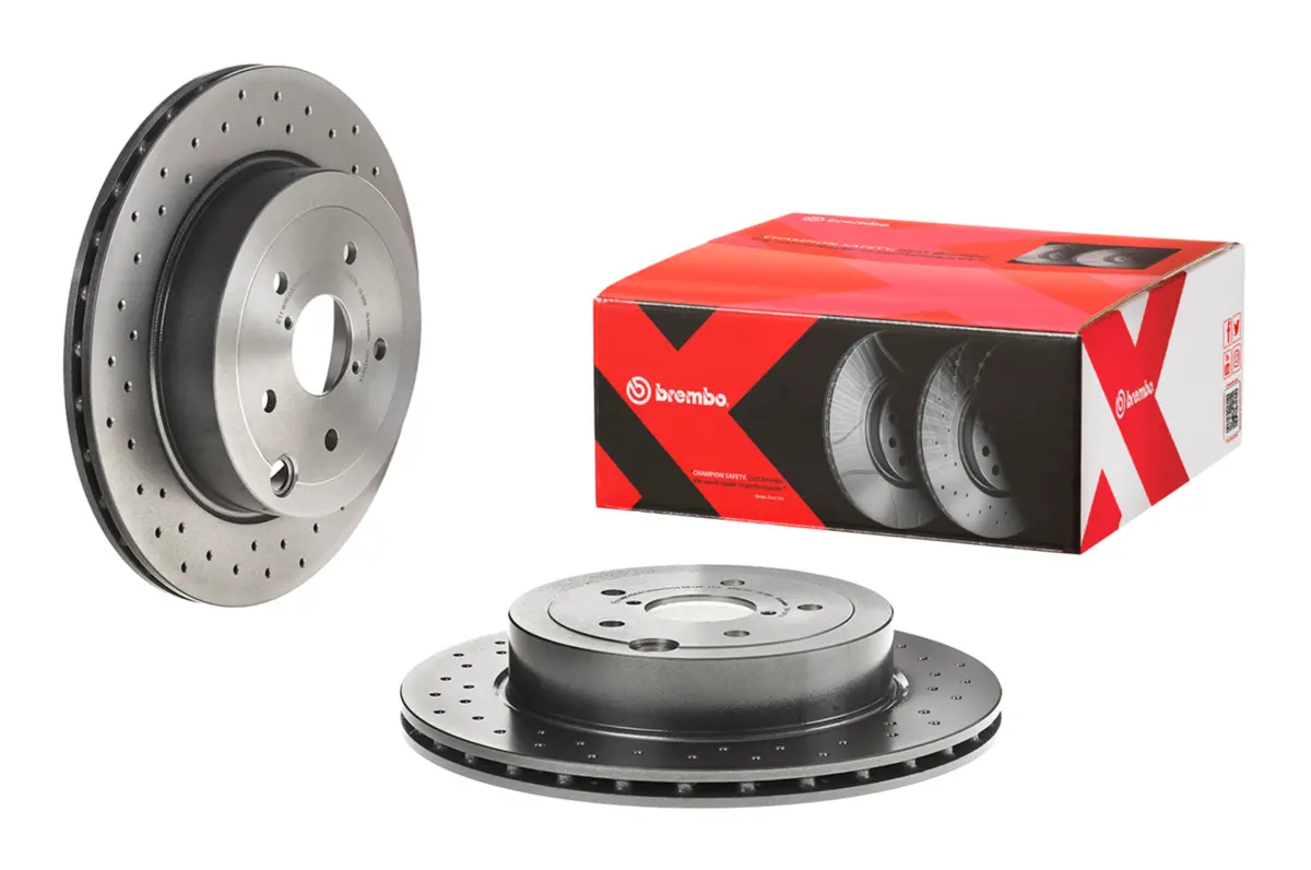 Brembo Premium Xtra Cross Drilled Uv Coated Single Rotor - Rear - 08-17 Sti 1