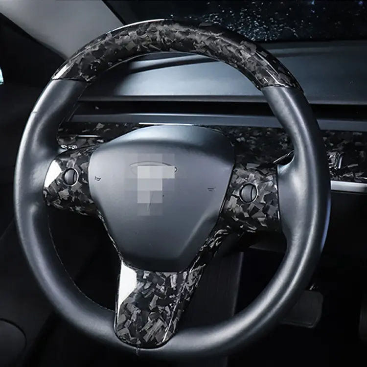 Tesla Model 3 & Y Steering Forged Carbon Fiber Wheel Top Cap  | Palenon Performance 1