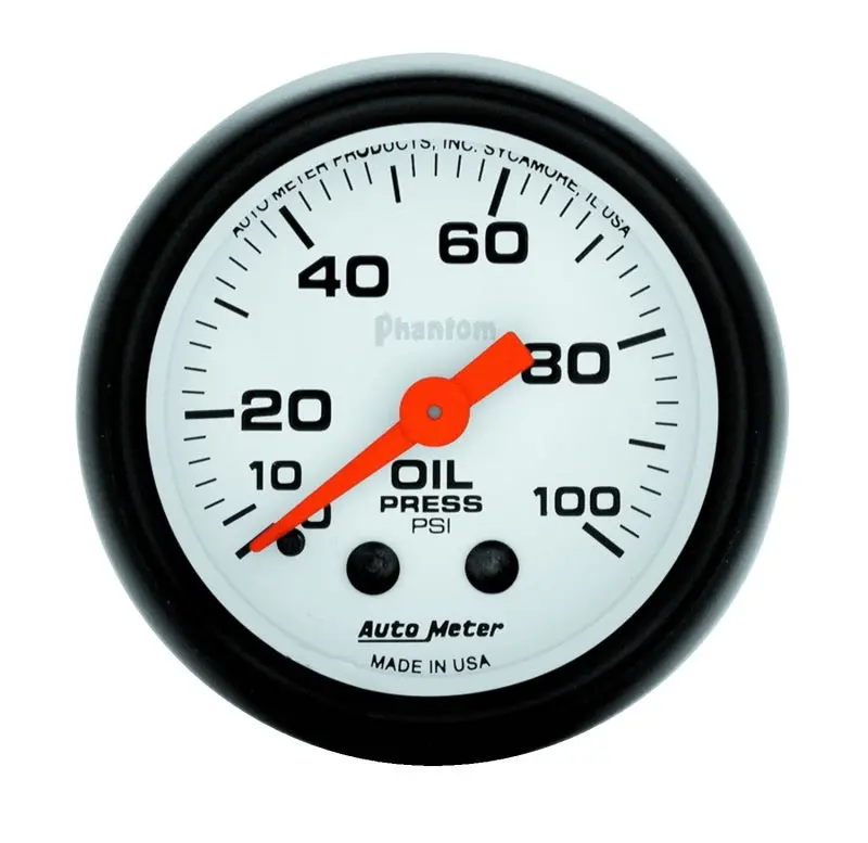 Autometer Phantom 52Mm 0-100 Psi Mechanical Oil Pressure Gauge 1