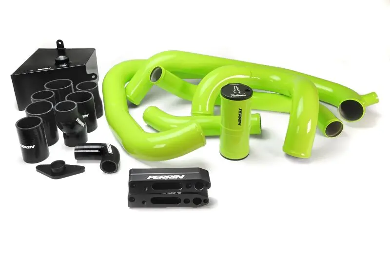 Perrin Front Mount Intercooler Boost Tube Kit - Neon Yellow - 2015-2021 Sti 1