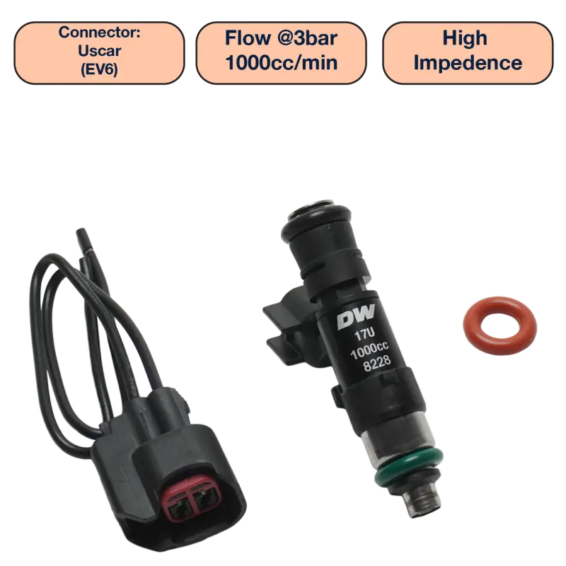Deatschwerks Universal 1000Cc Single Fuel Injector / 48Mm Length / 14Mm O-Ring Seals 1