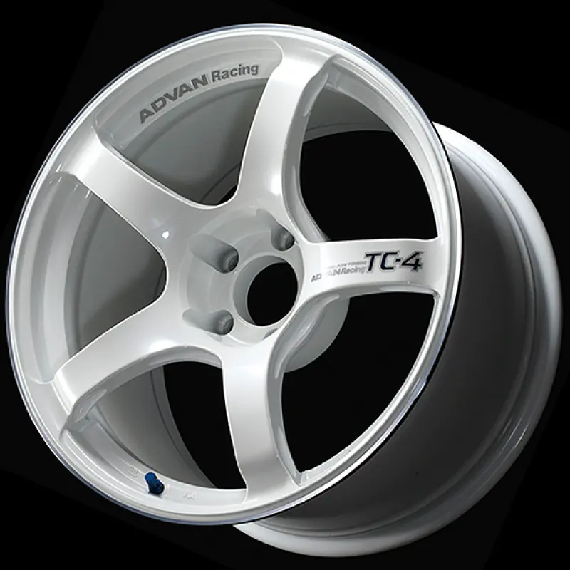 Advan Tc4 18X9.5 +45 5X114.3 Racing White Metallic & Ring Wheel 1