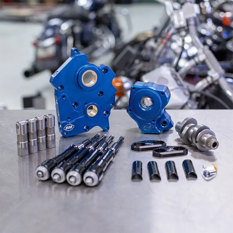 S&S Cycle 2017+ Oil Cooled M8 Models Chain Drive 465C Cam Chest Kit W/ Blk Pushrod Tubes - Incl. Vvt 1