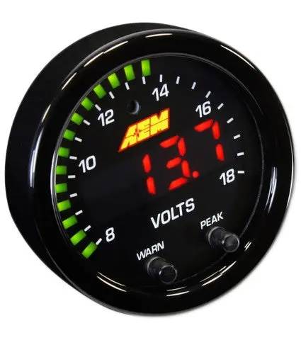Aem X-Series 8-18V Volt Gauge - Universal 1