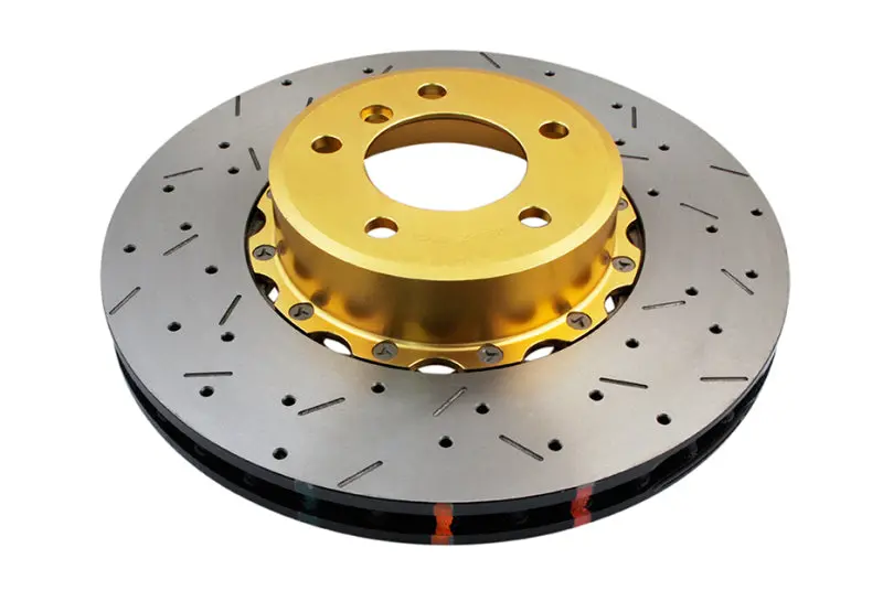 Dba 09-15 Bmw 335D Front 5000 Series Drilled & Slotted Rotor W/Gold Hat 1
