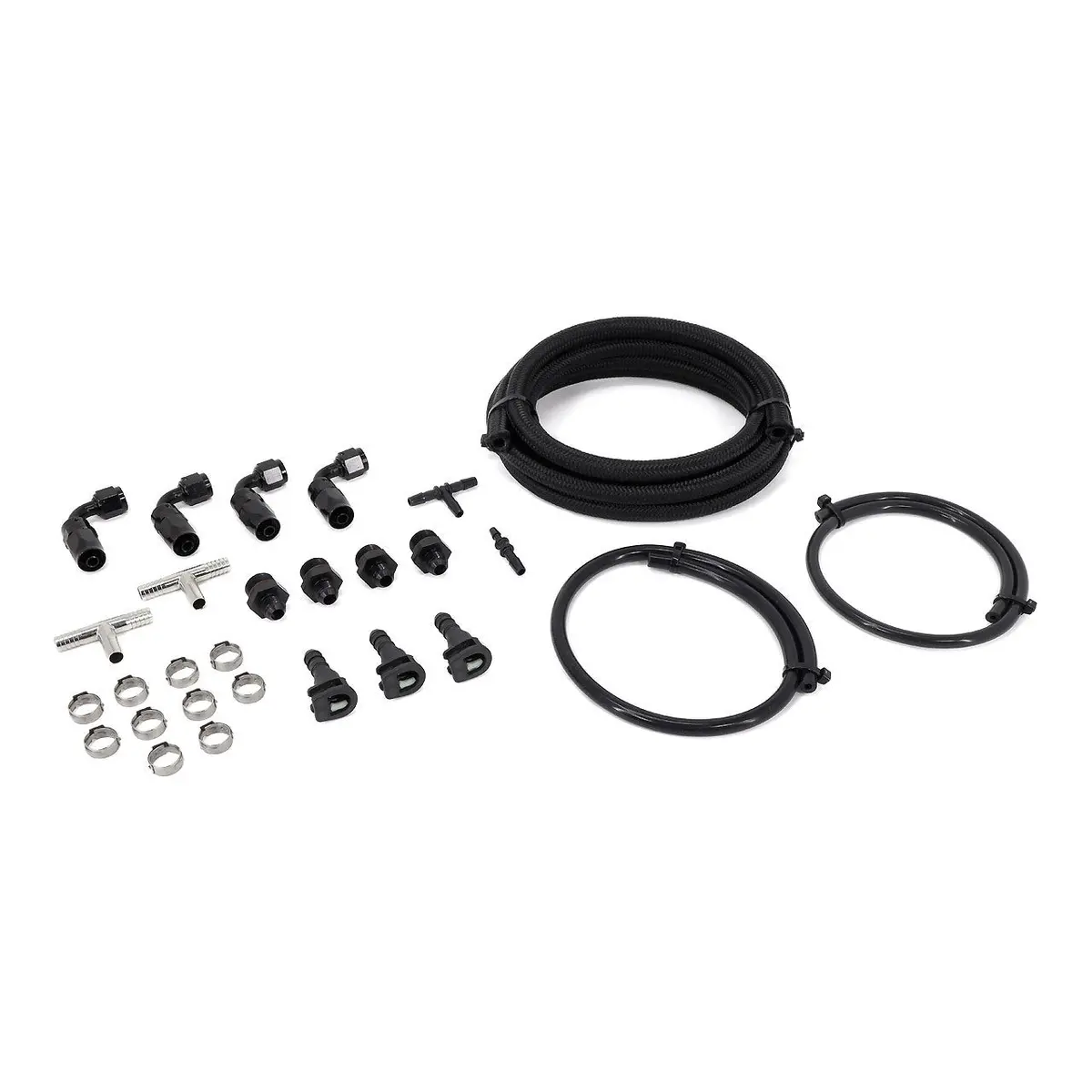 Iag Braided Fuel Line & Fitting Kit For Iag Top Feed Fuel Rails & Oem Fpr 1