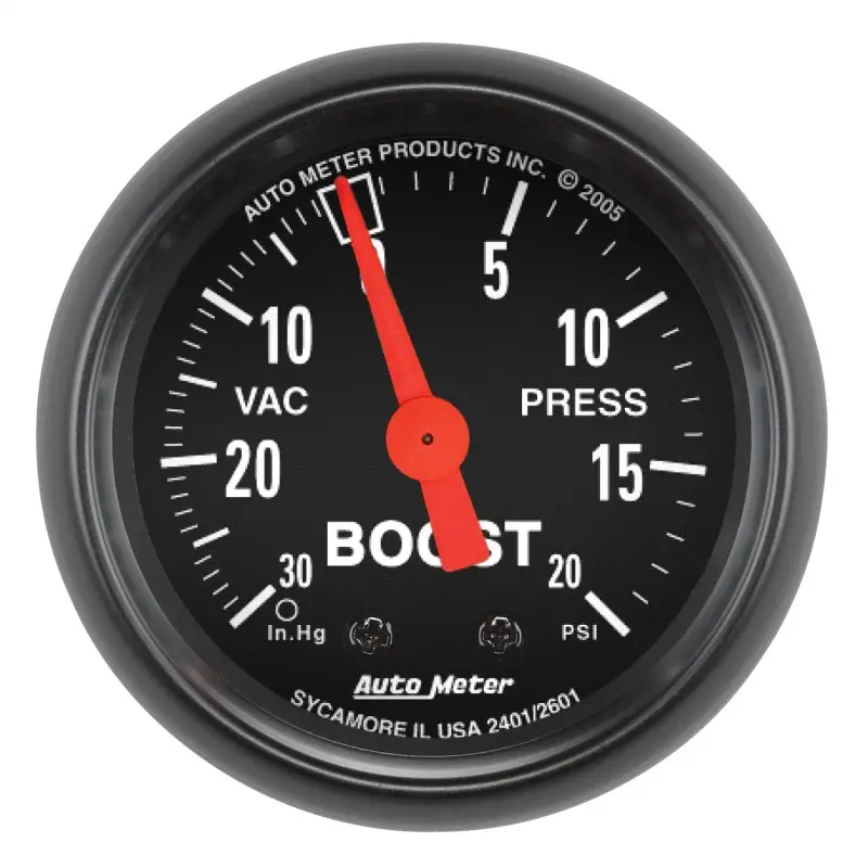 Autometer Z Series 52Mm 20 Psi Mechanical Boost Vacumm Gauge 1