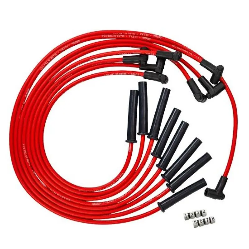 Moroso Gm Bbc 366-454 Hei-Style W/Coil In Cap Ultra 350 8Mm Multi-Angle Spark Plug Wire Set - Red 1