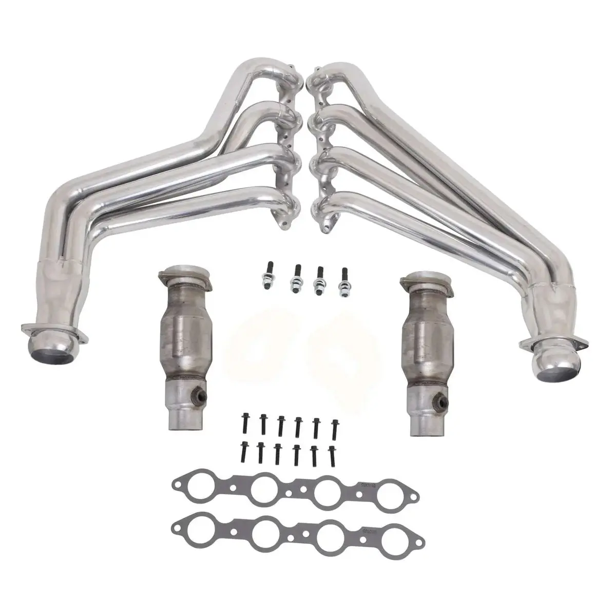 Bbk Chevrolet Camaro Ss Zl1 6.2 1-3/4 Full Length Exhaust Headers With High Flow Cats Polished Silver Ceramic 10-15 1