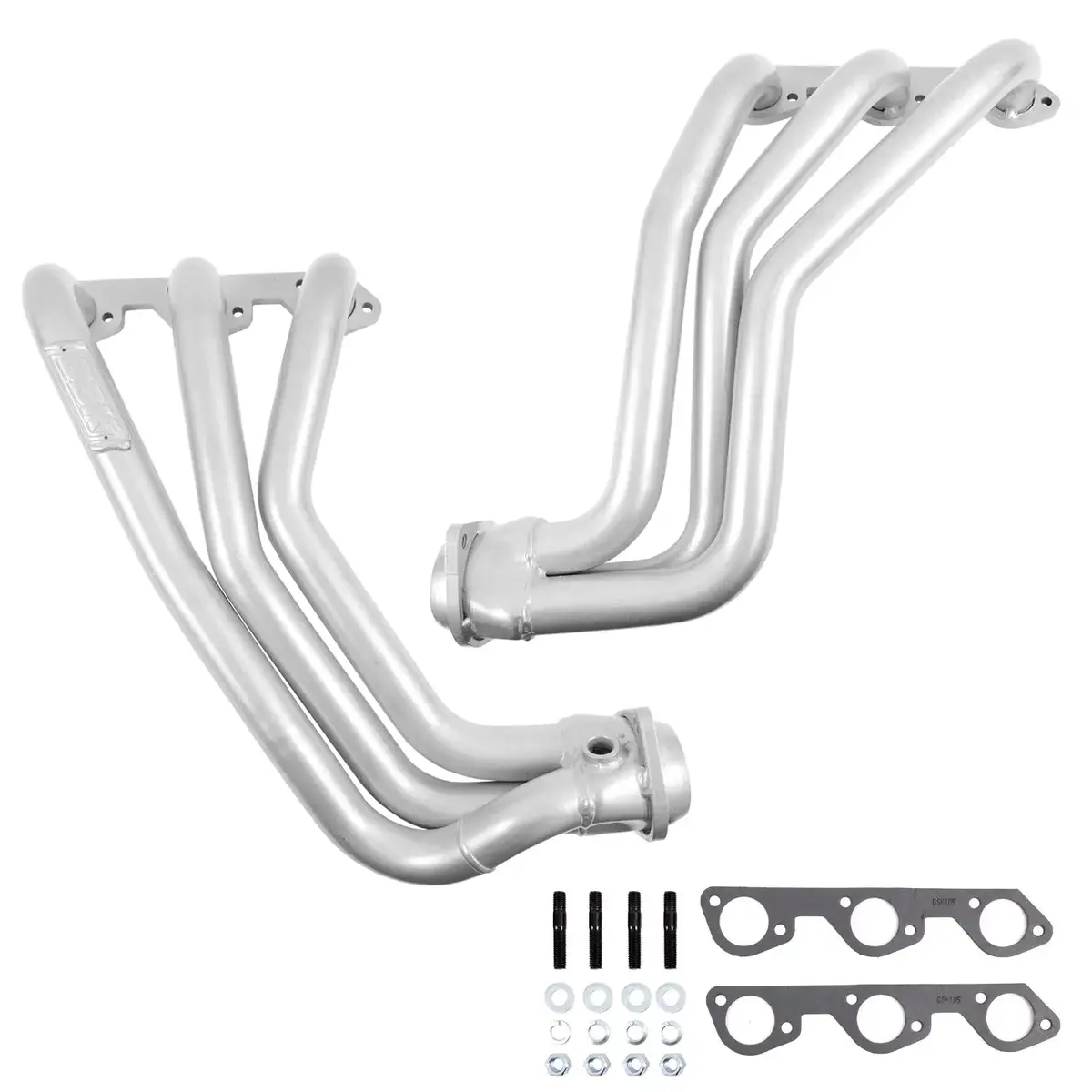 Bbk Jeep Wrangler 3.8 1-5/8 Long Tube Exhaust Headers With High Flow Cats Polished Silver Ceramic 07-11 1