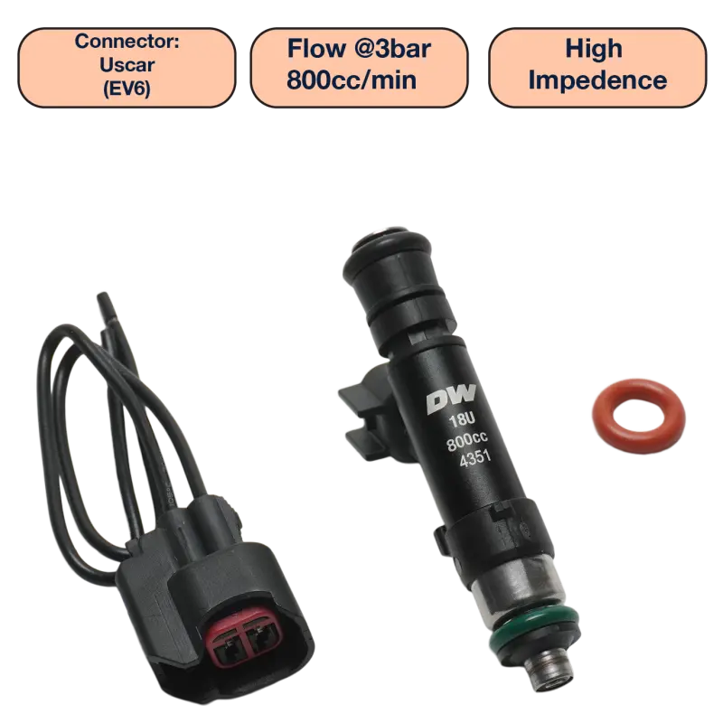 Deatschwerks Universal 800Cc Single Fuel Injector / 60Mm Length / 14Mm O-Ring Seals 1
