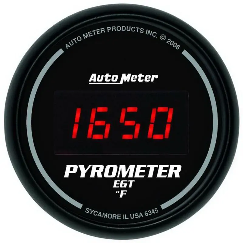 Autometer Z Series 52Mm 0-2000 Deg F Digital Egt/Pyrometer Gauge 1