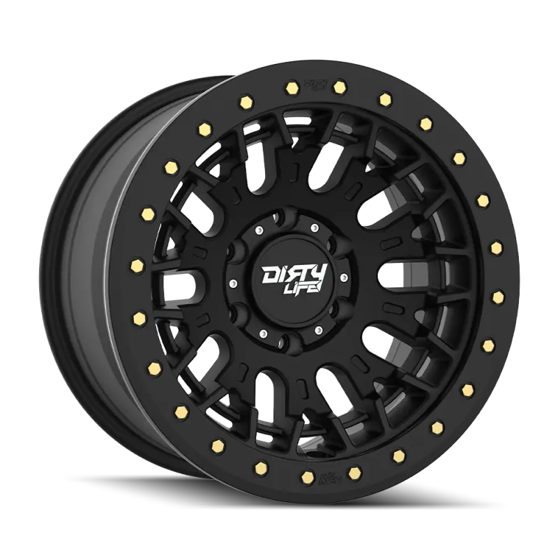Dirty Life Dt-3 17X9 6X139.7 -12 Offset - Satin Black W/ Simulated Beadlock 1