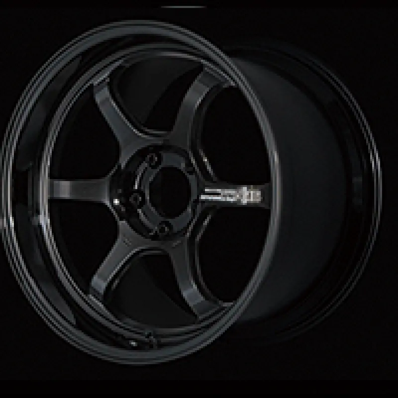 Advan R6 18X8.5 +37 5X114.3 Racing Titanium Black Wheel 1
