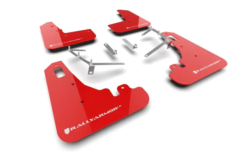 Rally Armor Red Ur Mud Flap W/ White Logo -  2022+ Subaru Brz / 2022+ Toyota Gr86 1